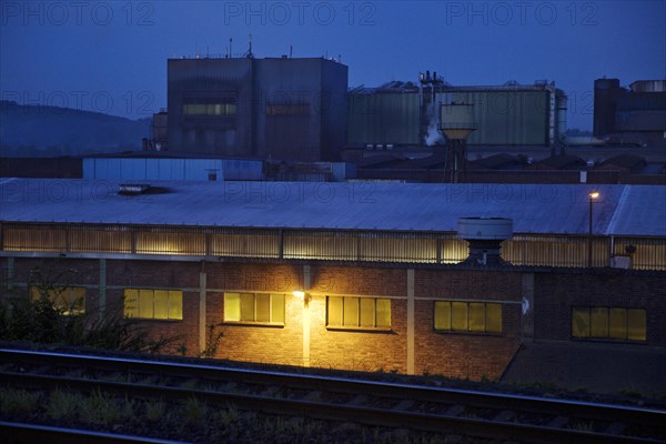 Deutsche Edelstahlwerke in the blue hour, Witten, Ruhr area, North Rhine-Westphalia, Germany, Europe