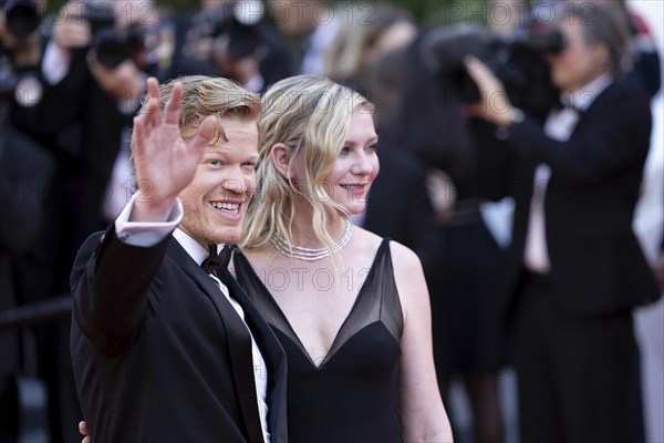 Cannes, France, 17.5.2024: Jesse Plemons and Kirsten Dunst at the premiere of Kinds of Kindness on the red carpet of the Palais des Festivals during the 77th Cannes International Film Festival. The 77th Cannes International Film Festival will take place from 14 to 25 May 2024, Europe