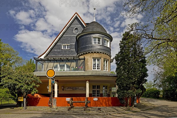 Solingen-Schaberg stop, railway station building, architectural monument with Art Nouveau elements, Solingen, Bergisches Land, North Rhine-Westphalia