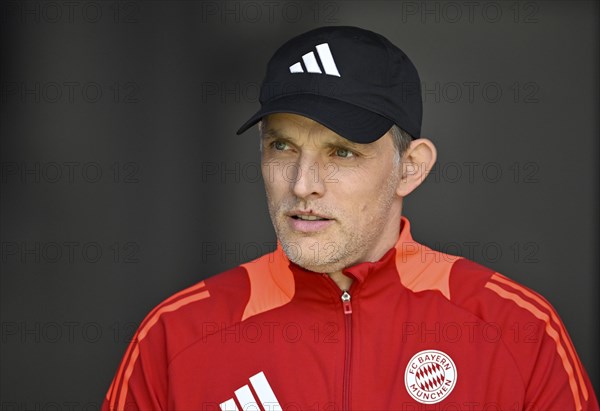 Coach Thomas Tuchel FC Bayern Munich FCB Portrait, Logo, Adidas, PreZero Arena, Sinsheim, Baden-Wuerttemberg, Germany, Europe