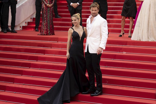 Cannes, France, 15.5.2024: Elsa Pataky and Chris Hemsworth at the premiere of Furiosa: A Mad Max Saga on the red carpet of the Palais des Festivals during the 77th Cannes International Film Festival. The 77th Cannes International Film Festival will take place from 14 to 25 May 2024, Europe