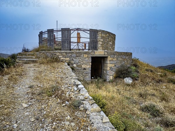 Horizontal windmill Vertical windmill, Miamou, Crete, Greece, Europe