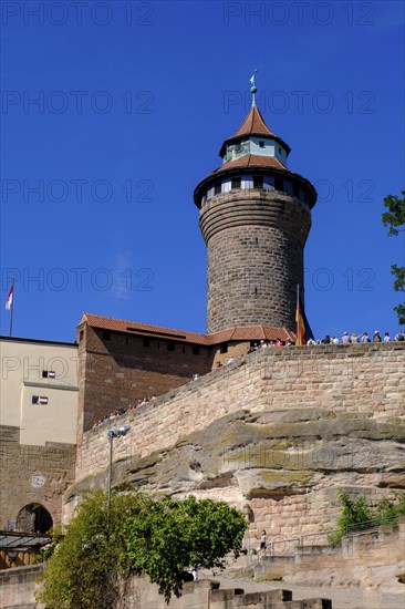 Imperial Castle, with Sinweltturm, Nuremberg Castle, Nuremberg, Middle Franconia, Franconia, Bavaria, Germany, Europe
