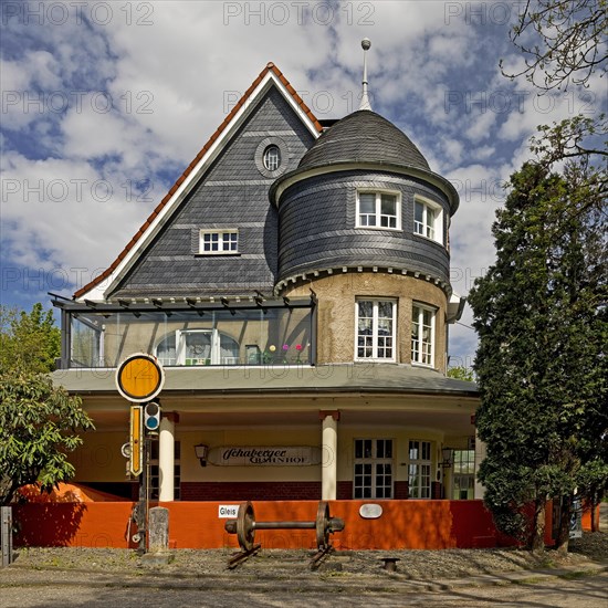 Solingen-Schaberg stop, railway station building, architectural monument with Art Nouveau elements, Solingen, Bergisches Land, North Rhine-Westphalia