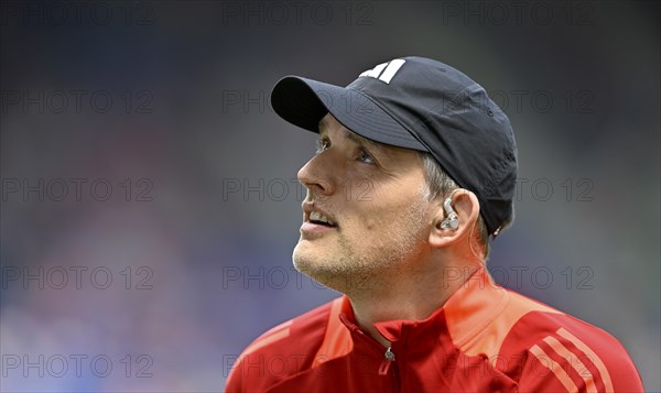 Coach Thomas Tuchel FC Bayern Munich FCB portrait, view upwards, PreZero Arena, Sinsheim, Baden-Wuerttemberg, Germany, Europe