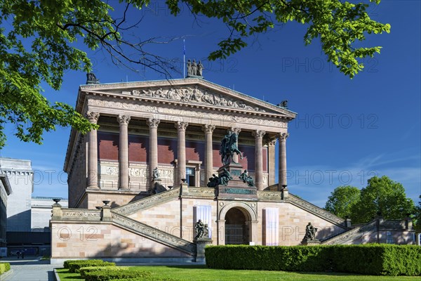 Old National Gallery, bronze equestrian statue of Frederick William IV, Museum Island, Mitte, Berlin, Germany, Europe