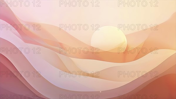 Abstract illustration embodies mindfulness meditation with gentle swirling patterns in pastel soothing hues, AI generated