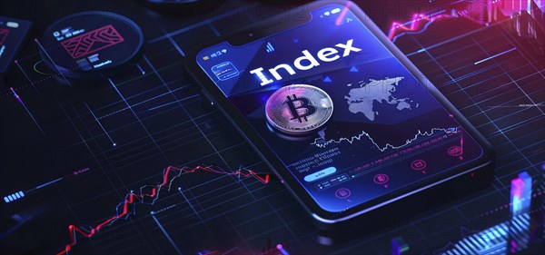 Bitcoin crypto farm online mining. Concept blockchain and cryptocurrency online trading, AI generated