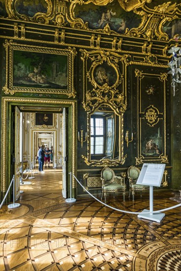 Green Room, Wuerzburg Residence, UNESCO World Heritage Site, Wuerzburg, Lower Franconia, Franconia, Bavaria, Germany, Europe