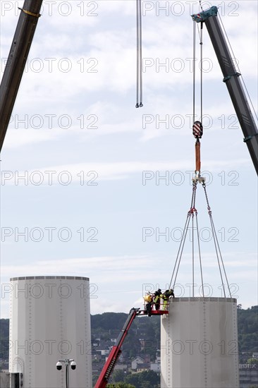 Construction site for the erection of a new wind turbine, Witten, Ruhr area, North Rhine-Westphalia, Germany, Europe