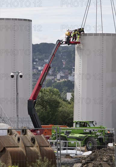 Construction site for the erection of a new wind turbine, Witten, Ruhr area, North Rhine-Westphalia, Germany, Europe