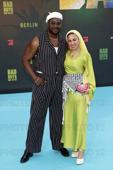 Prince Kuhlmann and Tua El Fawwal at the Bad Boys, Ride or die Deutschland premiere in Berlin at the Zoo Palast on 27 May 2024