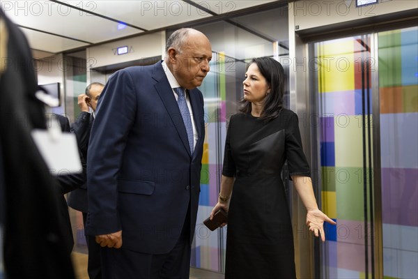 Annalena Baerbock (Alliance 90/The Greens), Federal Foreign Minister, recorded during a meeting with Sameh Soukry, Foreign Minister of the Arab Republic of Egypt, at the Foreign Affairs Council in Brussels, 27 May 2024