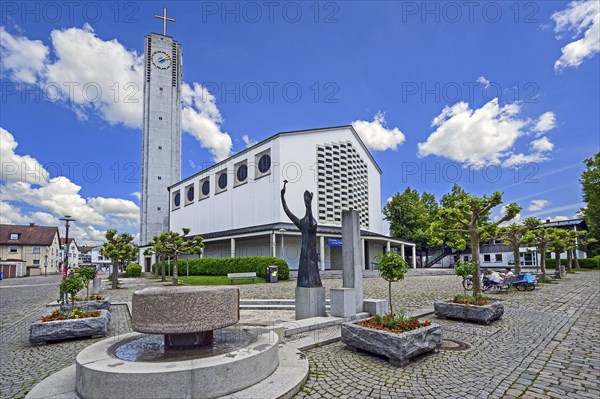 Modern church, St Ulrich, Kempten, Allgaeu, Swabia, Bavaria, Germany, Europe