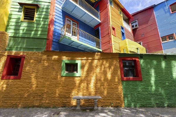 Argentina, colorful buildings of El Caminito, a popular tourist destination in Buenos Aires, South America