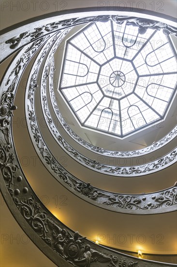 Spiral staircase in Vatican Museum, daytime