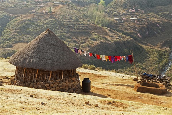 Colourful clothes drying in the sun
