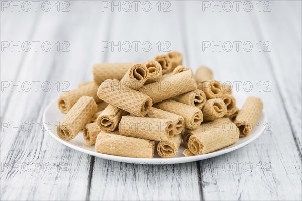 Wafers on a vintage background as detailed close-up shot, selective focus