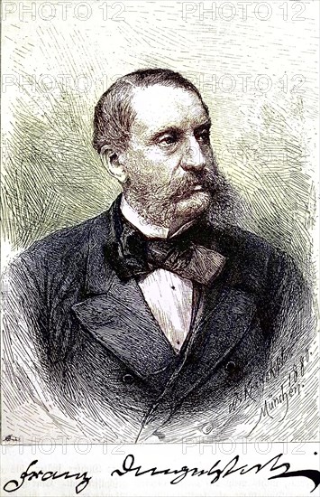 Franz Freiherr von Dingelstedt, 30 June 1814, 15 May 1881, was a German poet, journalist and theatre director, digital reproduction of an original from the 19th century, original date unknown