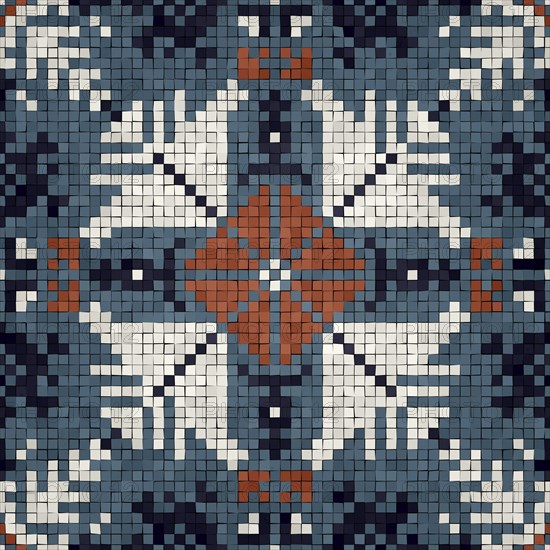 Mosaic tiles background, seamless vector pattern