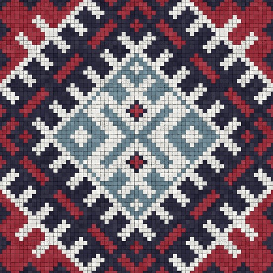 Mosaic tiles background, seamless vector pattern