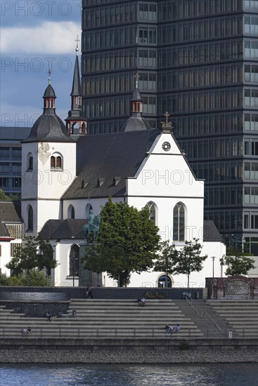 The monastery church of Alt St. Heribert is one of the 13 small Romanesque churches looked after by the Cologne Romanesque Churches Association, Cologne, North Rhine-Westphalia, Germany, Europe