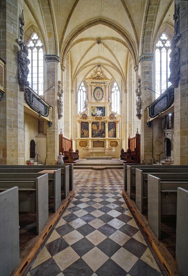 Altar in Halle Cathedral, Halle Cathedral, interior view, Halle an der Saale, Saxony-Anhalt, Germany, Europe