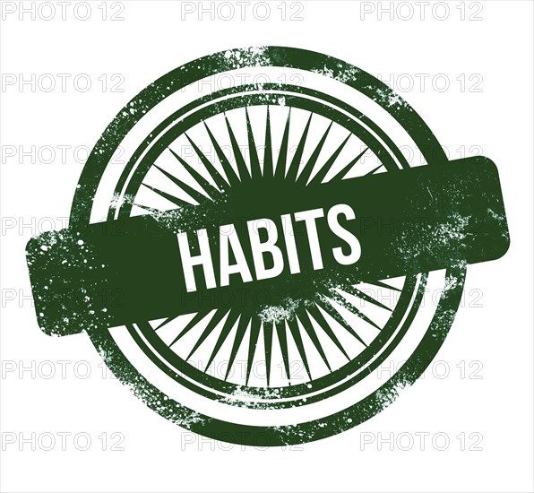 Habits, green grunge stamp