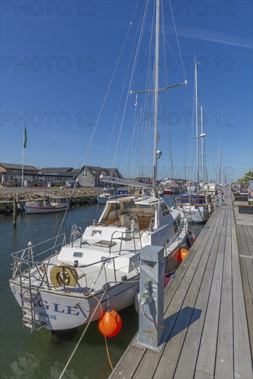 Bogense on the Kattegat, harbour with fishing boats and yachts, maritime flair, Fyn, island of Funen, Baltic Sea, Denmark, Europe