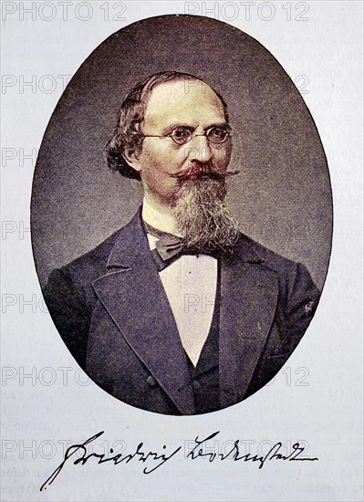 Friedrich Martin von Bodenstedt, 22 April 1819, 18 April 1892, was a German writer and theatre director, digital reproduction of an original from the 19th century, original date unknown