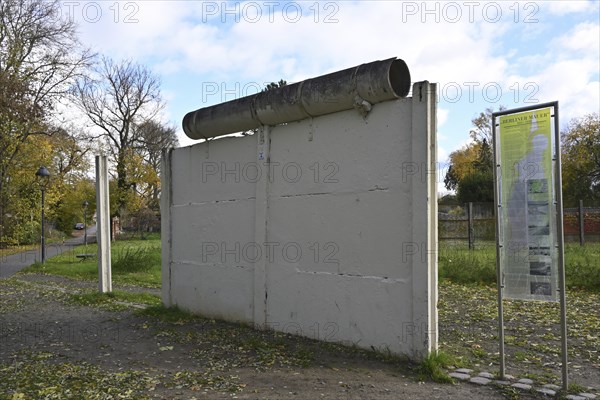 Original remnant of the Berlin Wall as part of the Wall Memorial in Gross Glienicke, City of Potsdam, State of Brandenburg, Germany, Europe