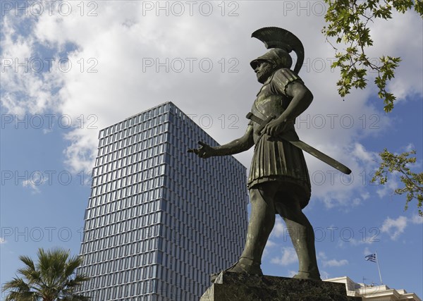 Statue of Themistocles, Athenian general and statesman in the 5th century BC, Piraeus Tower, Athens, Greece, Europe