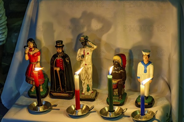 Religious altar honoring the entities and deities present in Umbanda and Candomble in Brazil, Brazil, South America