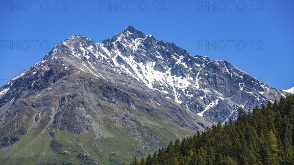 View of the Valais Alps, here the summit of Les Diablons, Val d'Anniviers, Valais Alps, Canton Valais, Switzerland, Europe