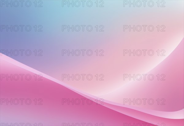 Abstract gradient with smooth curves and pastel pink and blue colors, AI generated
