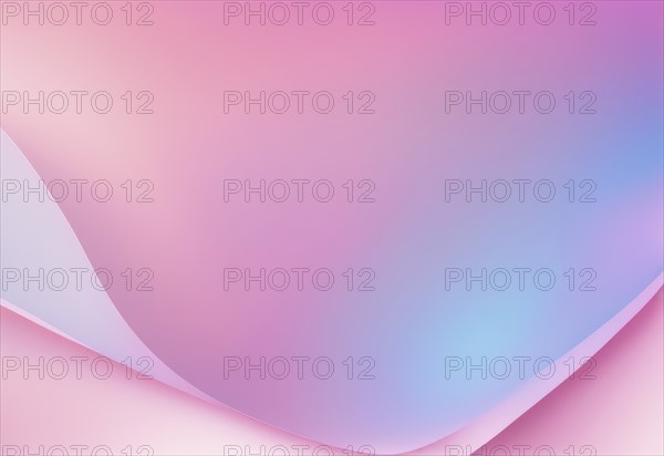 Flowing abstract image with a smooth gradient of pink and blue pastel shades, AI generated