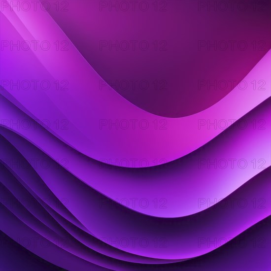 Abstract layered waves in shades of purple and pink, creating a dynamic and flowing visual, AI generated