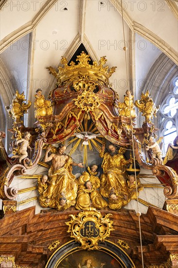 Church ('Piaristenkirche Unsere liebe Frau') in the historic old town of Krems an der Donau, Austria, Europe