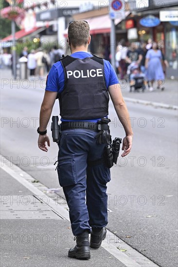 Policeman back label Police