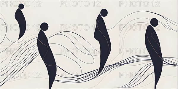 Minimalist illustration depicting visual language for harmony, AI generated