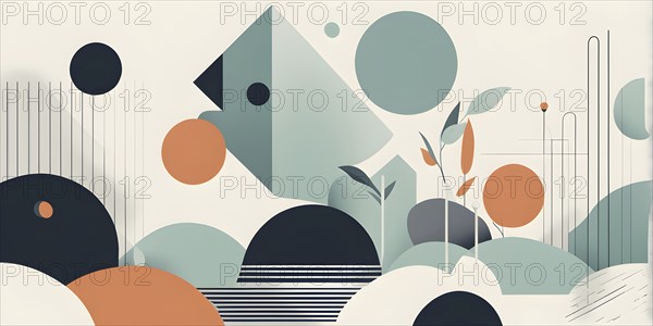 Minimalist illustration depicting visual language for harmony, AI generated
