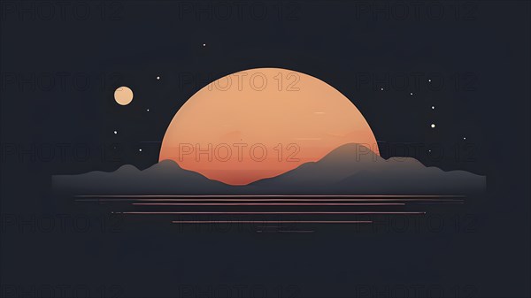 Minimalist illustration depicting visual language for harmony, AI generated
