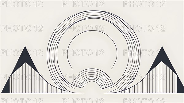 Minimalist illustration depicting visual language for harmony, AI generated