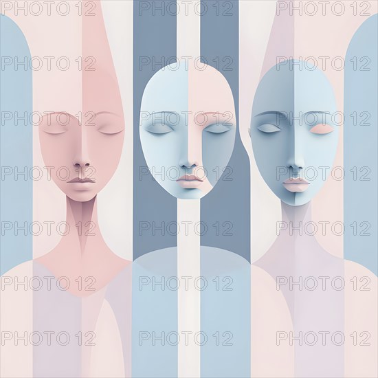 Minimalist illustration depicting visual language for harmony, AI generated
