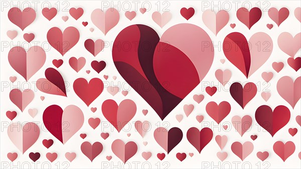 Abstract minimalist love themed wallpaper illustration, AI generated