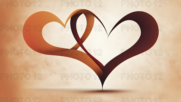 Abstract minimalist love themed wallpaper illustration, AI generated
