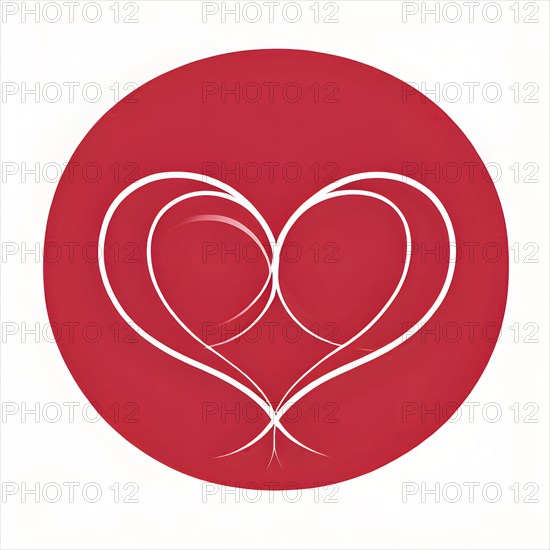 Abstract minimalist love themed wallpaper illustration, AI generated