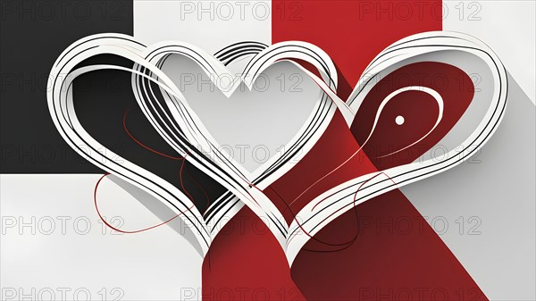Abstract minimalist love themed wallpaper illustration, AI generated