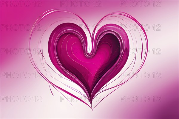 Abstract minimalist love themed wallpaper illustration, AI generated