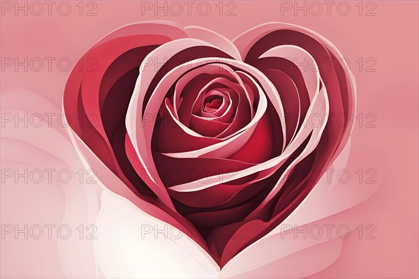 Abstract minimalist love themed wallpaper illustration, AI generated